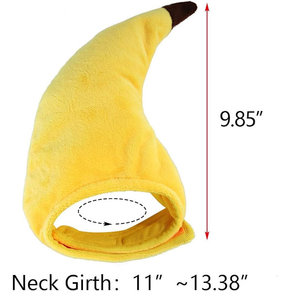 Halloween-Bananhatt för Husdjur - Mjukt, Lätt Plyschmaterial, Justerbar Storlek för Katter & Små Hundar, Gul