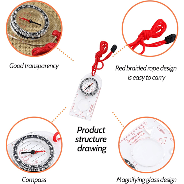 Kompassi Vaellus Monitoiminen Vedenpitävä Navigointi Kompassi Kartta Viivoitin Suurennuslasi Lapsille Tutkija Vaellus Kartta Lukeminen ja Navigointi
