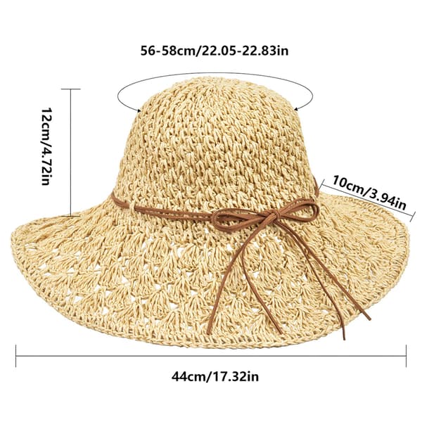 Kvindernes Anti-UV Foldbare Halmhat, Dame Halm Capeline Bred Skygge