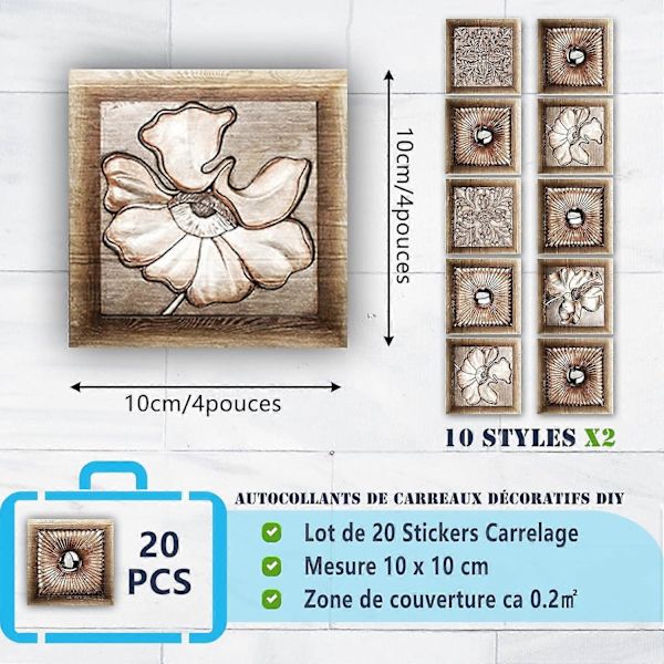 Retro Kakeldekor Badrum Kök Väggkakel Dekaler DIY Oljetät