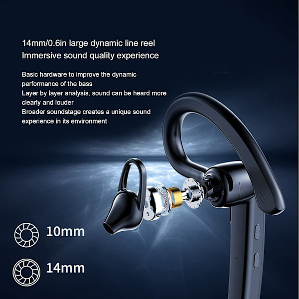 Bluetooth-hörlurar, med mikrofon, ergonomiska brusreducerande headset för biltelefon för förare lastbilschaufför