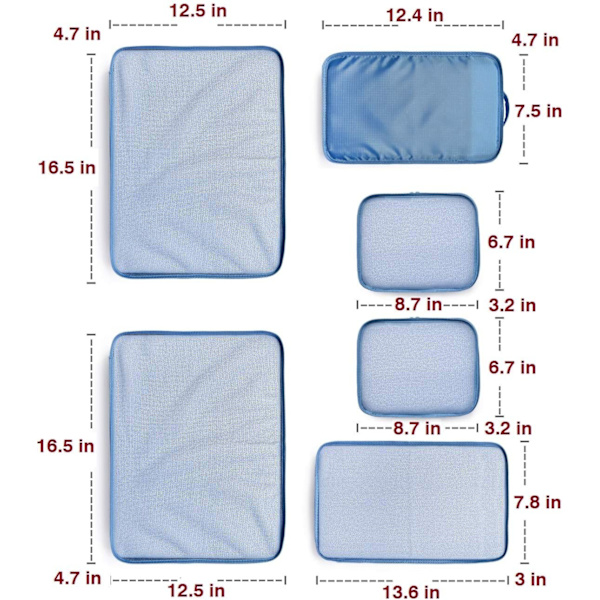 6 Set - Packningsresearrangör (Blå) Blue