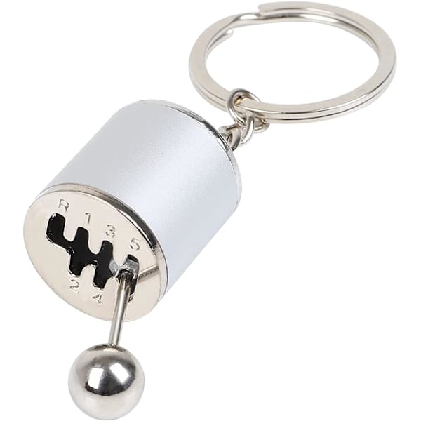 1 stk. bilskifter nøglering, kreativ automatisk gearskifter model nøglering, bilskift formet metalnøgleringe, mand nøglering biltilbehør (sliver)