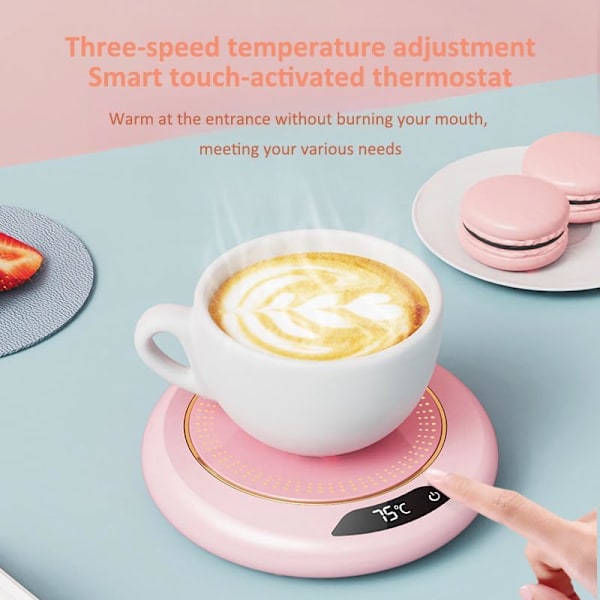Varmepude til Kopper med Konstant Temperatur, Automatisk Afbrydelse, til Skrivebord med 3 Temperaturindstillinger, til Kaffe, Drikkevarer, Te, varm Chokolade (Grøn)