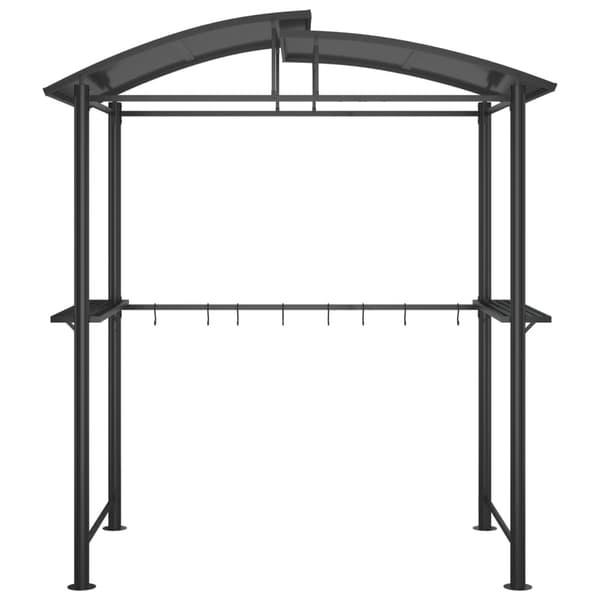 vidaXL Grilltak med sidehyller Antrasitt 210x114x230 cm Stål
