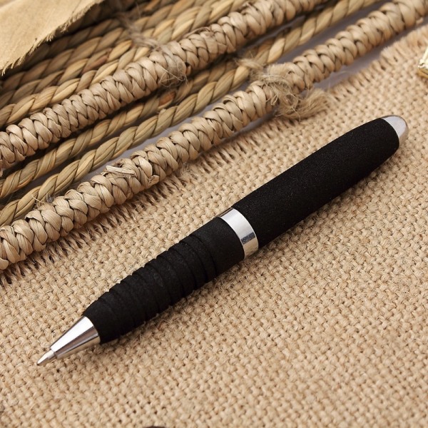 Luxury Metal Mini Ballpoint Pen Business Student Writing Tool Office School Supp Black Metal + EVA