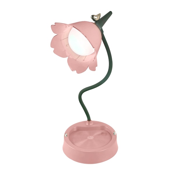 Barnens skrivbordslampa, dimbar LED-bordslampa med 3 färgtemperaturer, uppladdningsbar skrivbordslampa med touchsensor och flexibel arm pink