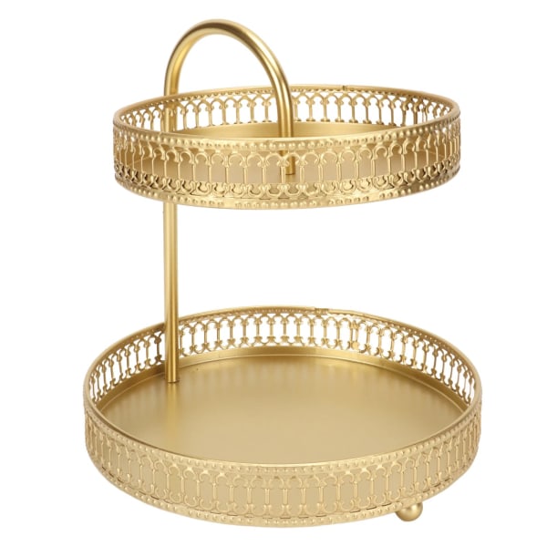 Kakefat, 2 etasjers metall cupcake stativholder, serveringsstativ displaystativ gjenbrukbar kakefat, godteri frukt displaytårn