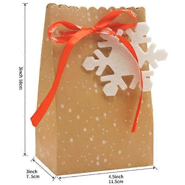12-pack presentpapper av kraftpapper, julklappspåsar för presenter