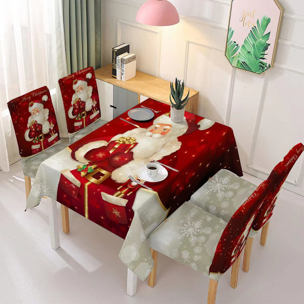 Trimming Shop Joulun tuolinpäälliset ja set Premium Polyesteri Cover Pöydänsuoja Stretch Irrotettava Pestävä