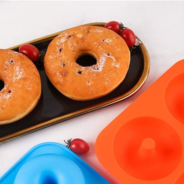2 stk. silikone donutforme 6 hulrum non-stick sikker silikone donut bageform silikone donutform til kage kiks bagels muffins