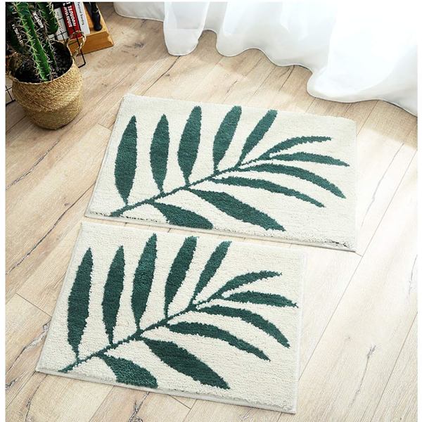 Halkskyddande badrumsmattor, badrumsmatta badrum superabsorberande mjuk dusch lämplig för vardagsrum/kök/sovrum (40 * 60 cm, bambu blad) Bamboo leaves