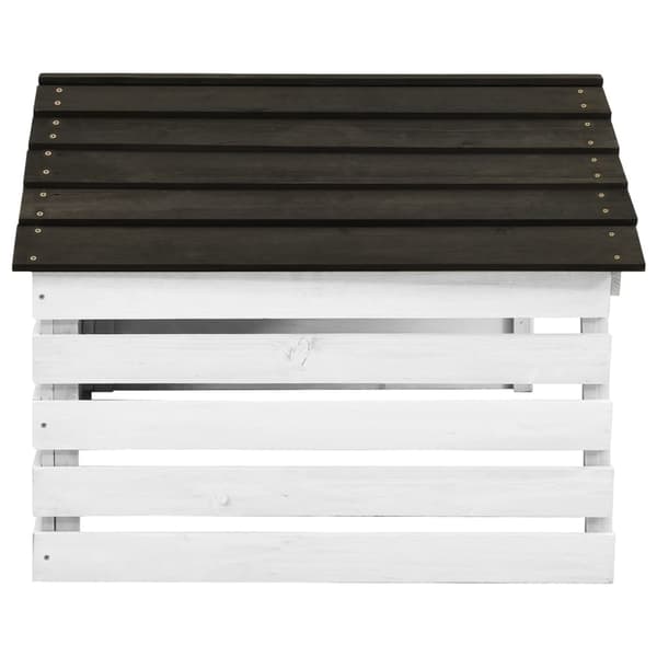 vidaXL Garage til robotplæneklipper sort og hvid 78x74x54 cm grantræ