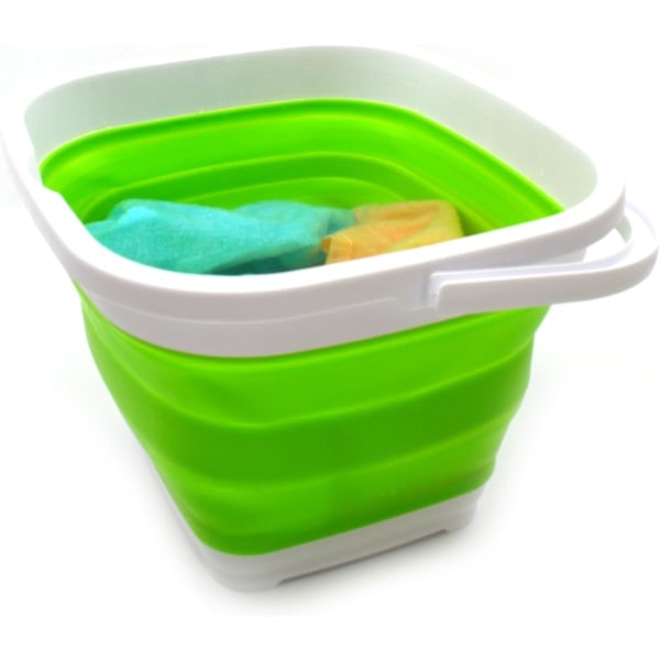 11L (2,9 gallons) hopfällbar rektangulär hink (1, grön)