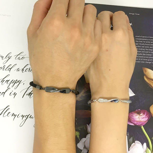 Par armband matchande armband för pojkvän flickvän långdistansförhållande armband 2