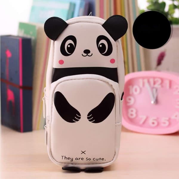 Blyantpose Kids Skole Panda Form Blyantpose Stor Kapacitet Studerende Sød Penneholderpose 1PC