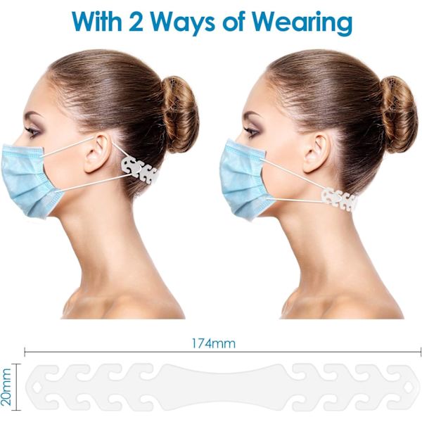Anti-Tightening Mask Strap, 5 st Anti-Slip Hook & Loop Fixer Hanger, Justerbar Mask Extender för Öronvärk Förebyggande