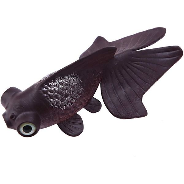 Akvariefisk Skål Plast Svømning Guld Fisk Betta Fisk Sjov Kunstig Silikone Lille Fisk Livagtig Falsk Fisk(Brun Guld fisk)