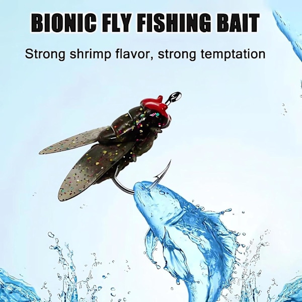 Bionisk flugfiskebete (20 stk), 2024 nytt flugfiskebete med mykt agn, fiskeattraherende fiskeredskaper, lite flugfiskebete 16mm l 16mm