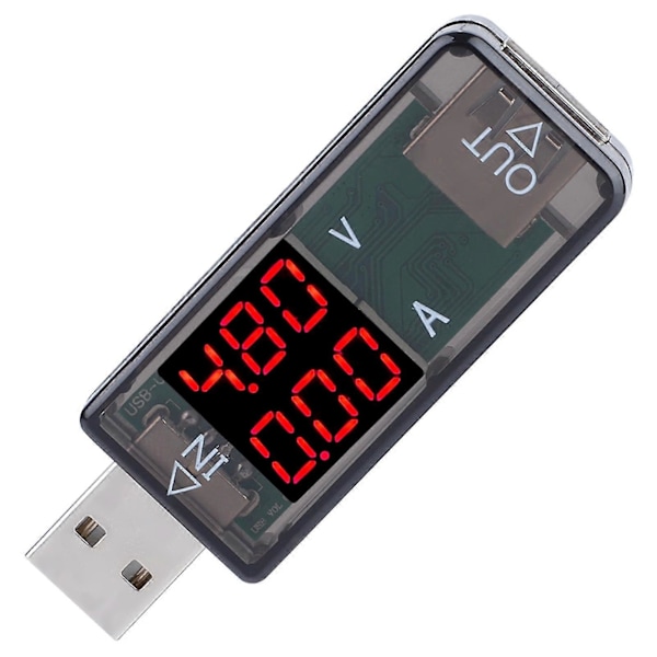 USB-testare Färg LCD Voltmeter Amperemeter Multimeter Laddare Strömmätare