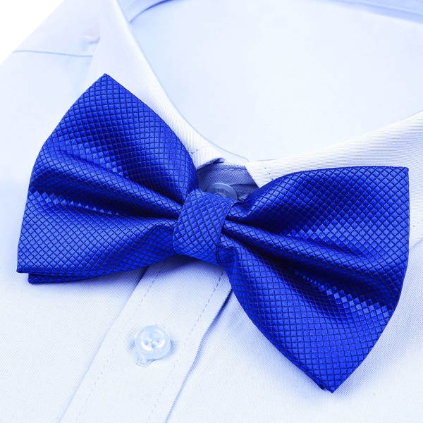 Herr Solid Färg Fluga Polyester Förknuten Bröllop Fluga Blue