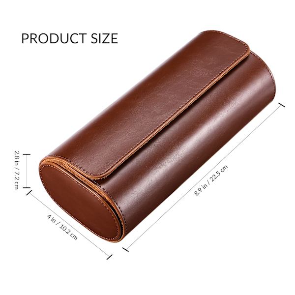 Klocklåda för män - Klockrullefodral 3 fack Läderklockfodral Organizer - Elastiskt PU-material Vintage Displayfodral Förvaring för klocka Smycken