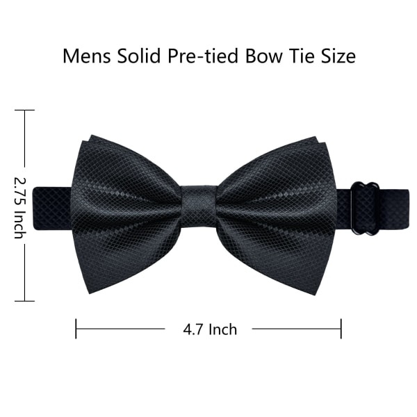 Herre Ensfarget Sløyfe Polyester Forhåndsknyttet Bryllupssløyfe Black
