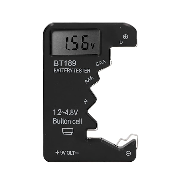 Batteritest, Universal Batterichecker Lille Batteritest til C, , AAA, D, N, 9V, 6F22 Batteri 1.5V 3V Knapcelsbatteri, Sort