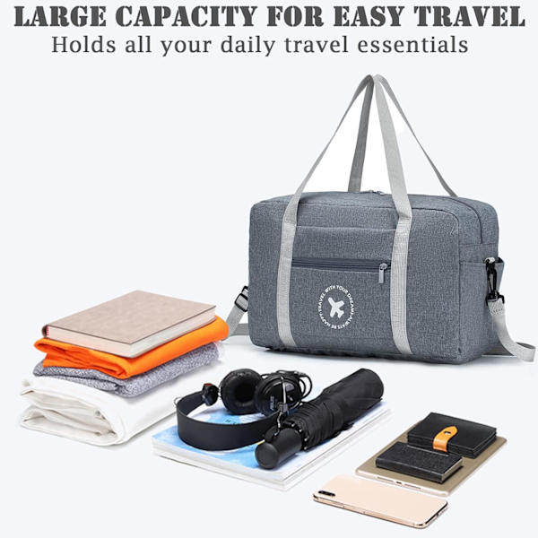 Matkatavarat 40x20x25, Matkalaukku, Taitettava Lentokoneen Matkatavarat Matkalaukku, Matkatavarat Matkatavarat Duffel-laukku (2 kpl) Gray