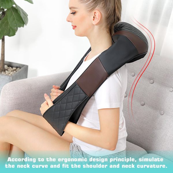 Shiatsu-selkä-, hartia- ja niskamassager lämmityksellä - Syväkudos 4D-hierontatekniikka hartioiden, niskan ja selän kivunlievitykseen