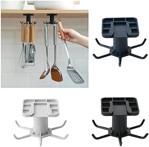 Køkkenredskabsholder med 6 kroge (sort) Black