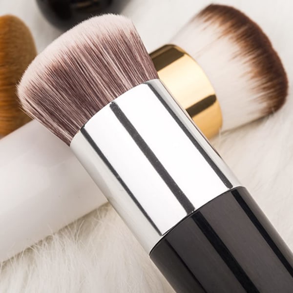 2-pak buttet Flat Top Foundation Brush Blush Brush Highlight Brush Loose Powder Brush Makeup Brushes Portable Lady Cosmetic Brush