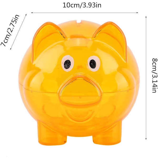Söt sparbössa, kreativ färgad spargris för barn, söt tecknad grisformad sparbössa heminredning, (orange)