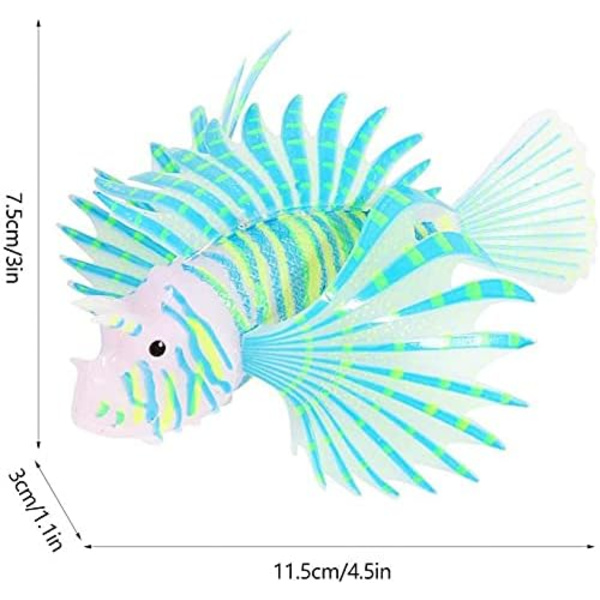 Kunstig Løvefisk, Lysende Falsk Fisk, Akvarie Fisk Tank Ornament, Glød Simulering Dyr Dekoration (Blå)