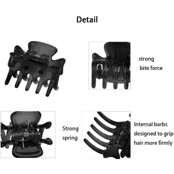 12 stk. små hårklemmer til kvinder Black