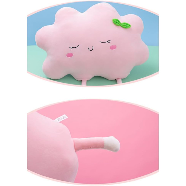Sky Cloud Pude, Sky Cloud Puder til Soveværelse Bil Dekorative, 3D Plys Sky Formet Dekorativ Pude, Legestue Indretning (pink) Pink