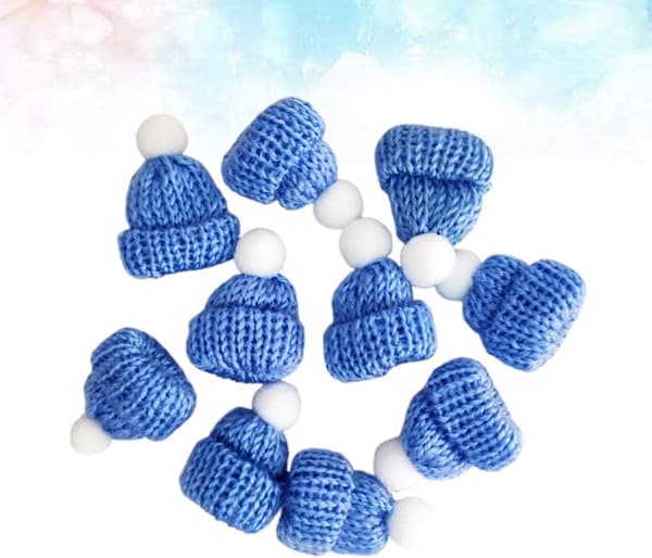 10 kpl mini joulupukkihattua Blue