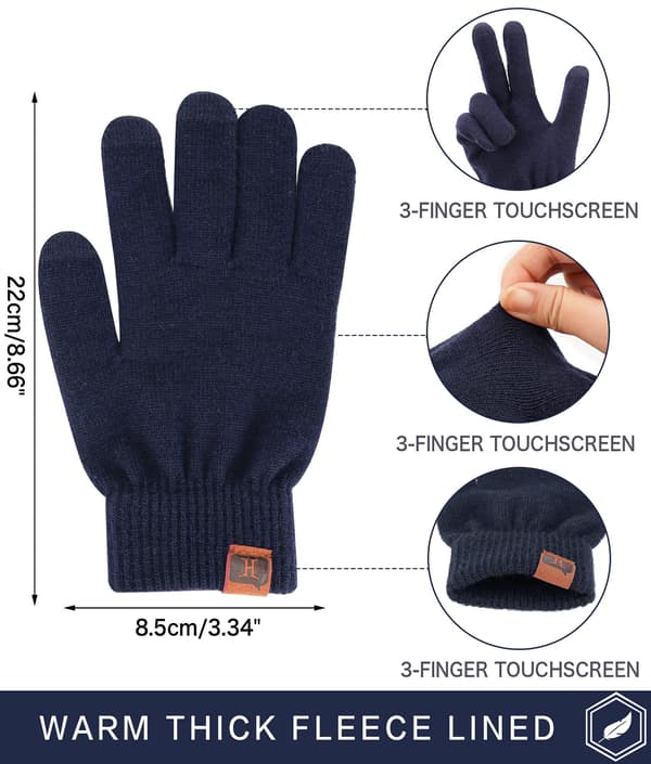 Damvantar Varma Touchscreen-handskar Sträckta Kashmir Magiska Stickade Handskar Fleece Stretch Stickade Tjocka Ullhandskar Vinterhandskar Utomhus