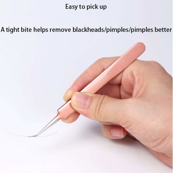 Rustfrit Blackhead Acne Remover Tool, Pimple Whitehead Blackhead Acne Extractor, Bend Clip Pincet Buet, Bumsplet 1