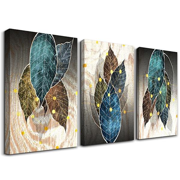 Dukmålningar café bibliotek färgglada blad väggbilder vardagsrumsmålningar natur växt stil tryck kontor kök badrum sovrum konsttryck 40*60cm