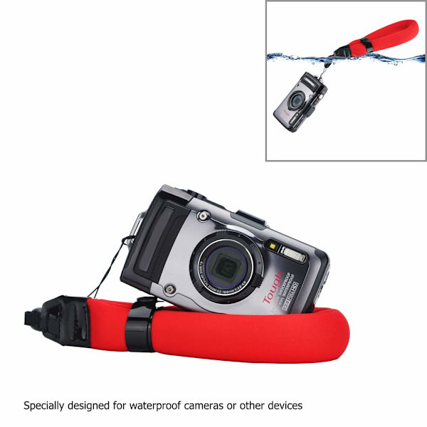 Kelluva kameran rannehihna 2 kpl vedenalainen matkapuhelimen kellukehihna Olumpus TG-6 TG-5 TG-4, Nikon W300 W100 Gopro 11 10 9 8 (punainen ja oranssi) Red,Orange