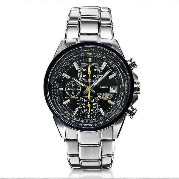 Herre Eco-Drive Ur Sekshånds Stållænke Quartz Ur 45mm