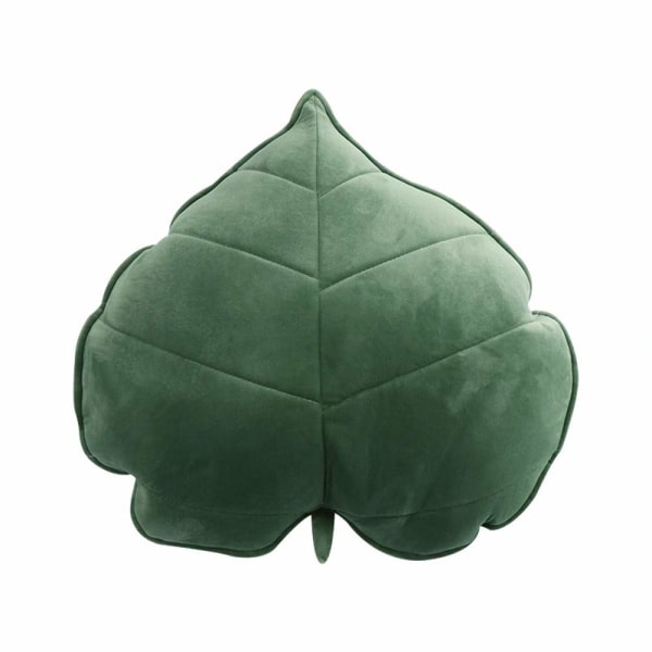 Blad Plyschkudde Växt Dekorativ Kudde Mjuka Leksaker 3D Plyschleksak Födelsedagspresenter Dekorativ Kudde (Grön, 50cm)