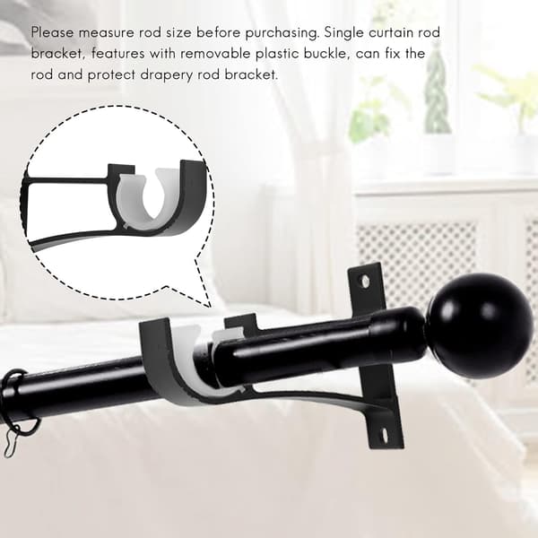Set med 4 gardinstångsfästen, svarta gardinstångsfästen Black