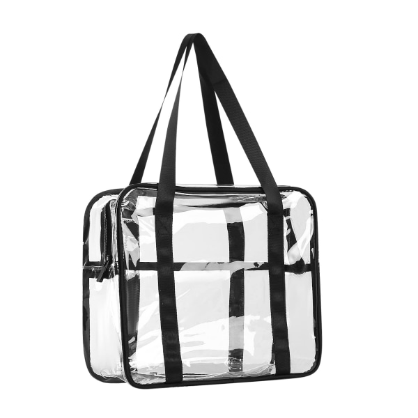 Gennemsigtig toilettaske, transparent kosmetik makeupbørster tote taske, PVC lynlås rejse strand organizer taske til mænd kvinder rejse forretning badeværelse