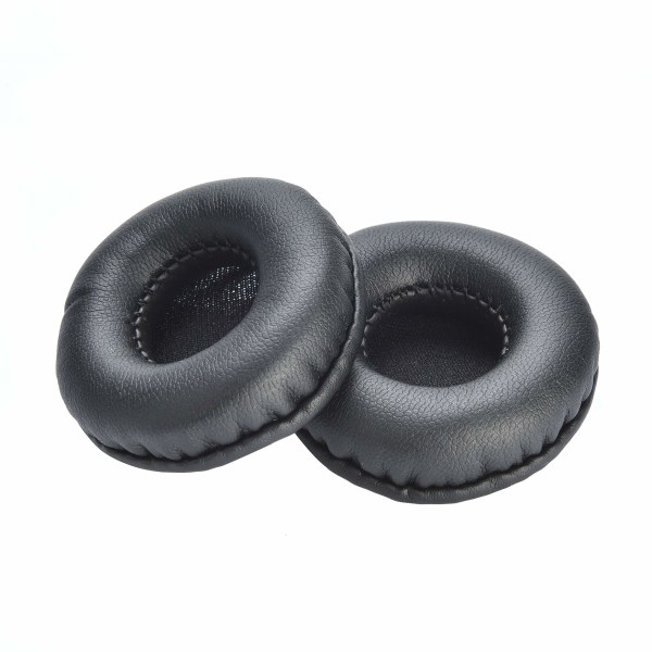 1 par runda öronkuddar universella utbytesöronkuddar premium proteinläder minnesskum öronkuddar för hörlurar öronkåpa med 60 mm diameter