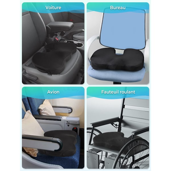 Svanskudde Memory Foam Sittdyna Ergonomisk Kudde för Kontor Bil Rullstol