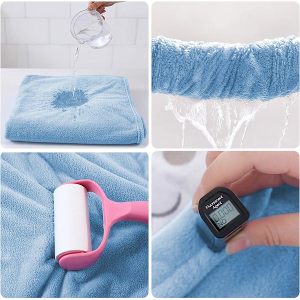 Baby Badhandduk med Huva Ultra Mjuk Handduk Hög Absorberande Badrockfilt Småbarn Duschgåvor för Pojkar Flickor-27,5\" x 55\" (Blå)