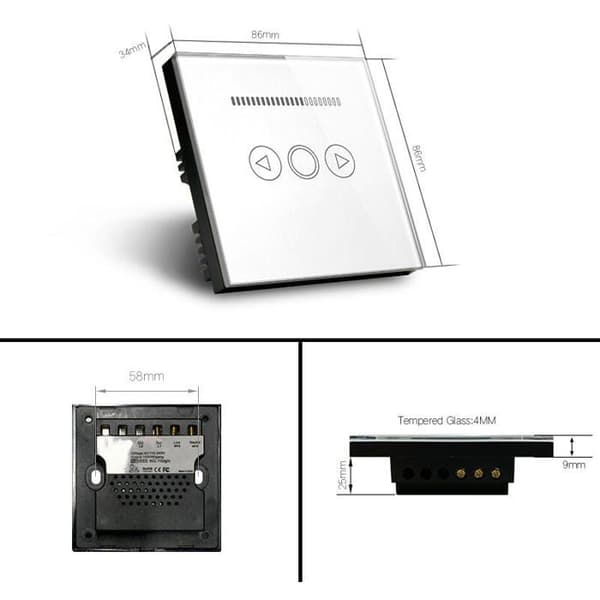 Touch Dimmer Switch med Glas Fjärrkontroll Smart Switch för LED Dimning Odipie
