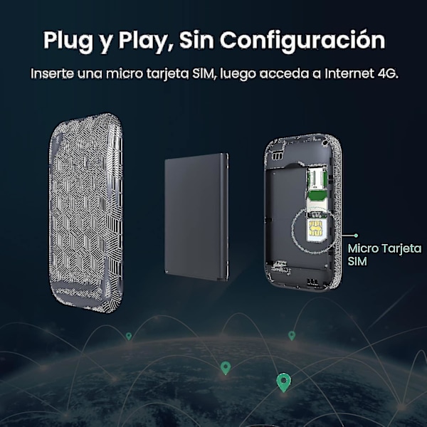5G Bærbar Mobil Hotspot Router, 2100mAh Batteri, Plug and Play, Egnet for Reiser